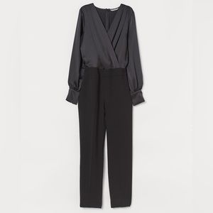 NWT H&M Satin Wrapover Jumpsuit